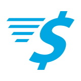 Fast moving dollar sign